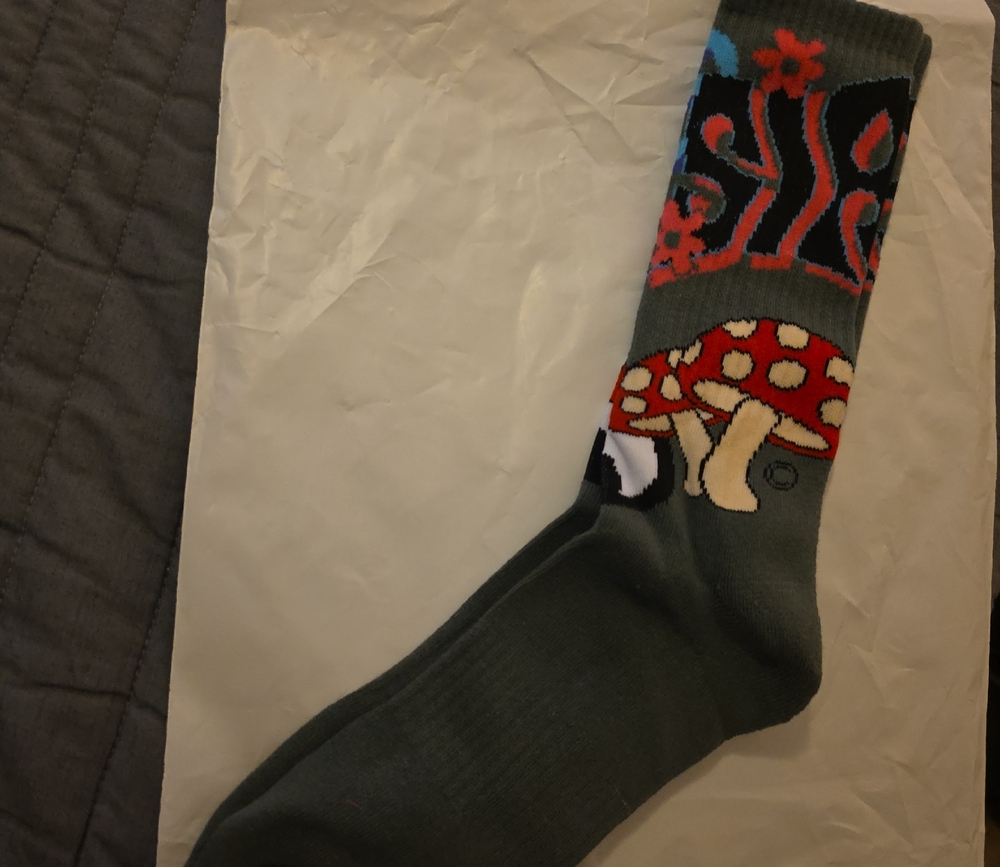 Mushroom Graphic Men's Sock - Green